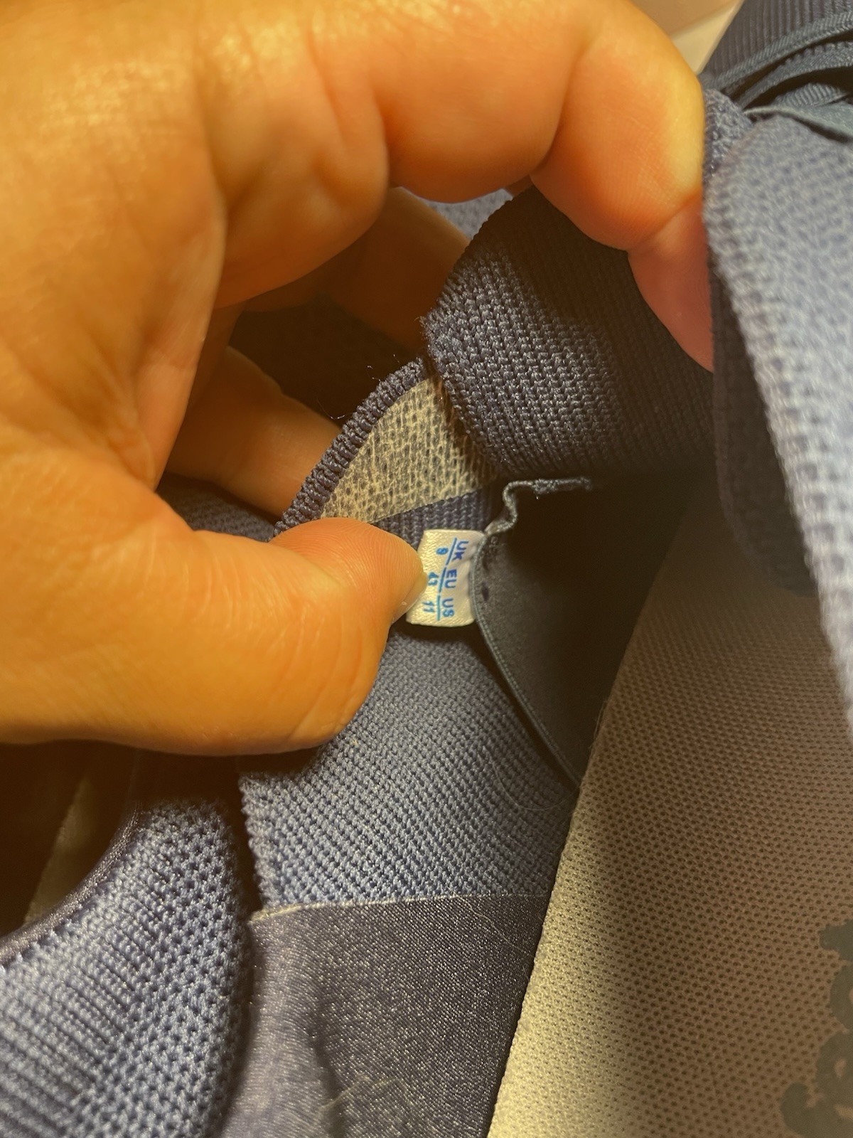 SAOLA Scarpe Cosyfeet da uomo taglia 11 blu attivo in maglia usate in ottime condizioni