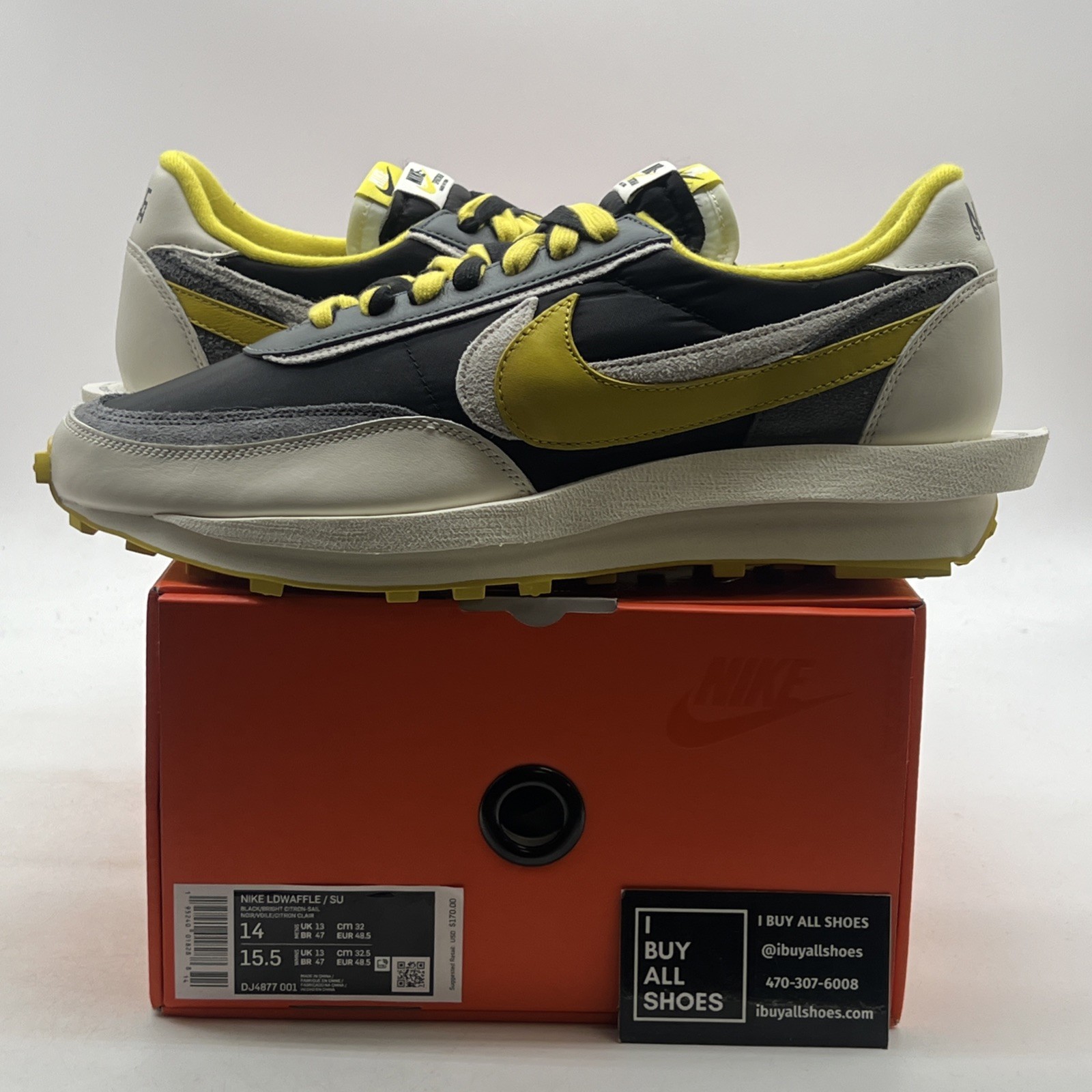 SACAI X NIKE Taglia 14 Nike sacai x Undercover x LDWaffle Bright Citron (DJ4877 001)