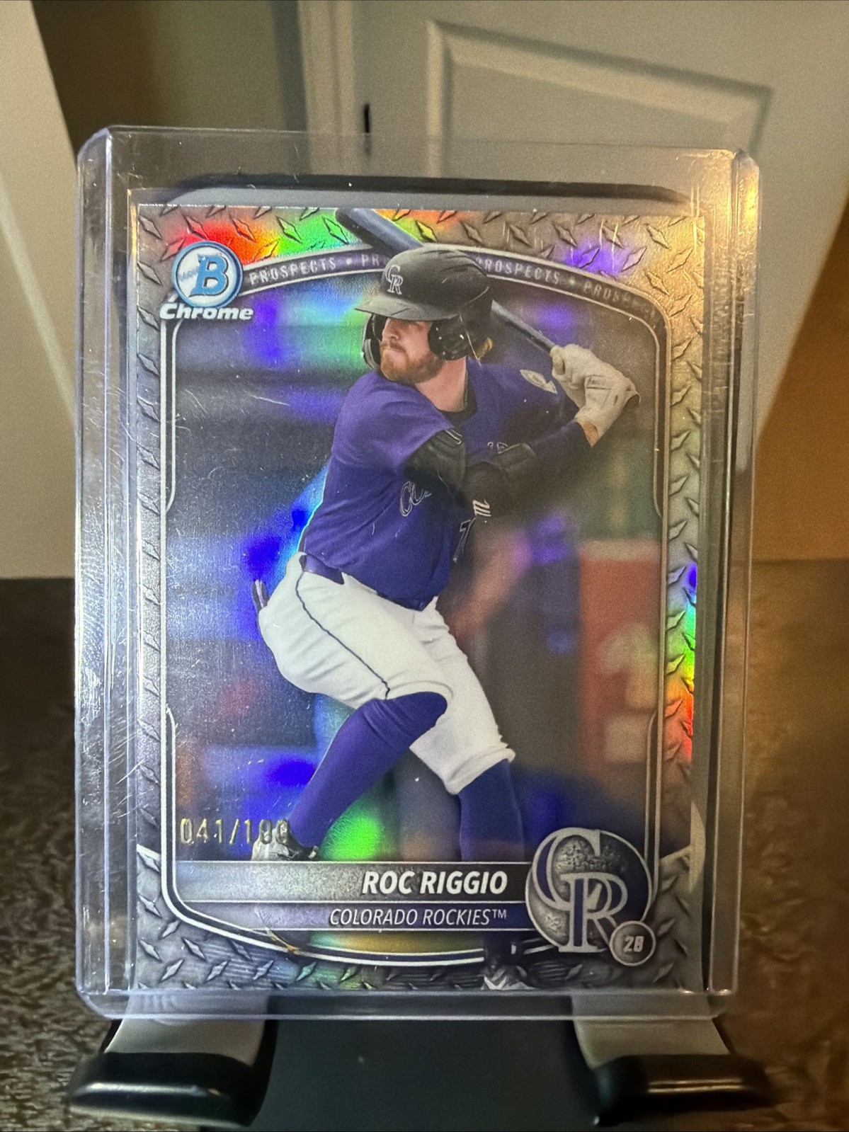 2025 Bowman Draft #BDC-19 Roc Riggio Chrome Steel Metal Refractor 041/100