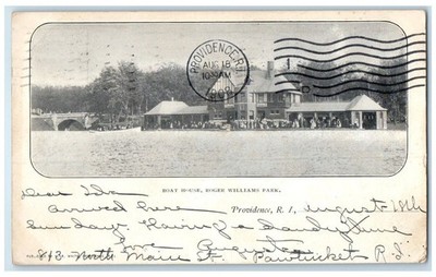 1908 Boat House Roger Williams Park Providence Rhode Island Vintage PMC Postcard