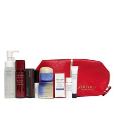 Shiseido Vital Perfection Travel Set with Red Pouch 7 Pcs Total NEW