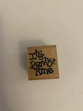 JRL Design It’s Party Time Wood Mounted Rubber Stamp EUC RS65