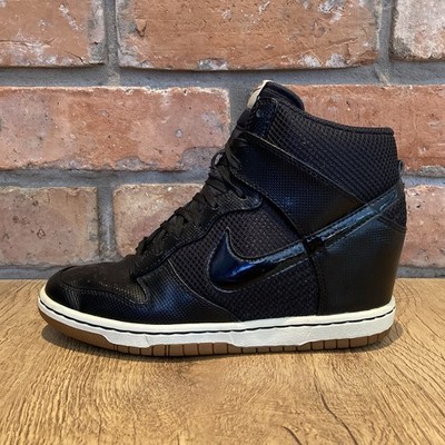 Nike Dunk Sky Hi Wedge Hidden Heel Sneaker Gr. UK 5 Schwarz 579763-001