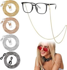 4Pcs Eyeglass Chain for Women Stylish, Stainless Steel Glasses Strap Sunglasses