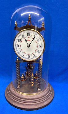 Kundo Torsion 400 Day Anniversary Clock With  Key & Glass Dome Working *