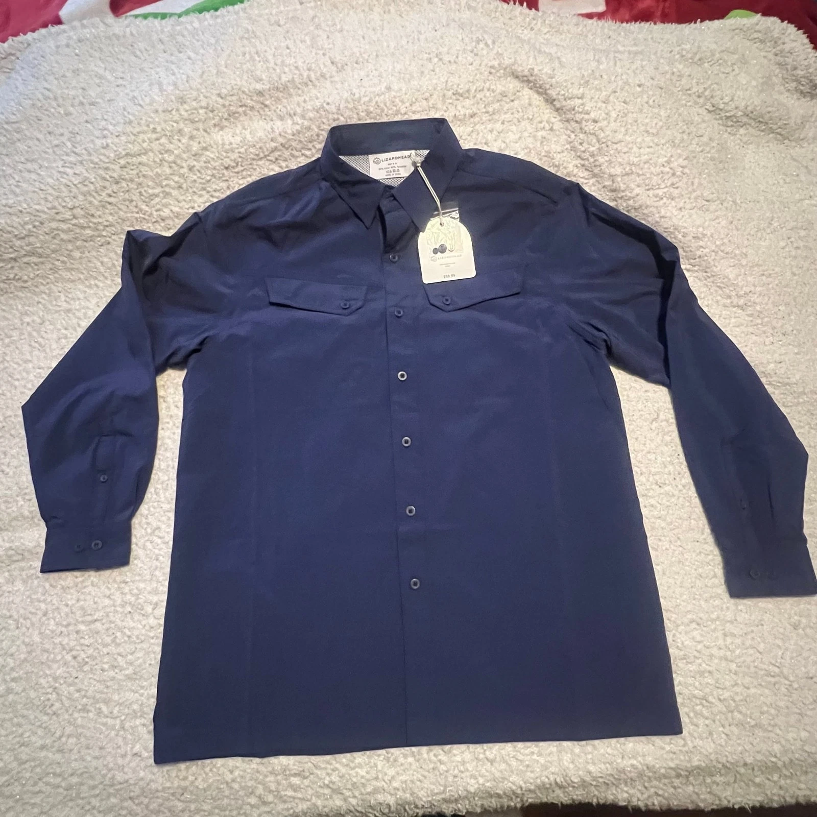 Lizardhead Men's LS Performance Fishing Hiking Shirt UV Protection Navy Size M
Opens in a new window