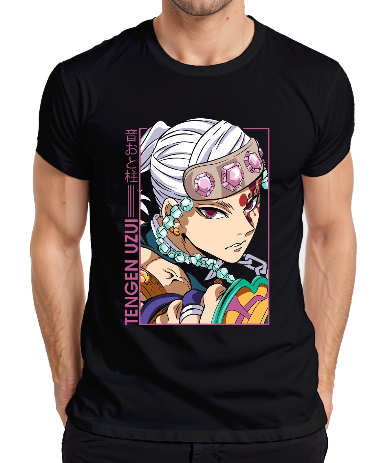 Tengen Uzui Kimetsu no Yaiba Sound Hashira Juwelen Stirnband Glam Herren T-Shirt