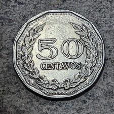 COLOMBIA  FIFTY (50) CENTAVOS COIN 1972