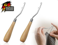 H&auml;kelnadel Holzgriff Set f&uuml;r Z&ouml;pfe Dreadlocks Teppiche und mehr