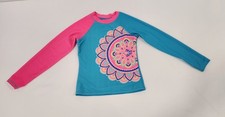 Wonder Nation Girls Sz S 6 Splendor Blue Long Sleeve Rash Guard