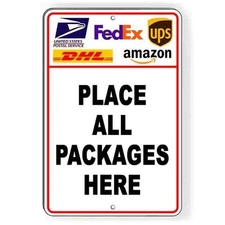 Place All Packages Here Sign / Decal  Usps Fedex Delivery Instructions Si287 /