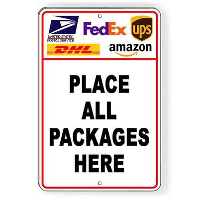 Place All Packages Here Sign / Decal  Usps Fedex Delivery Instructions Si287 /