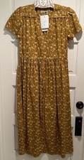 NWT Christy Dawn The Simple Dawn Midi Dress Sz S Pockets Goldenrod Floral $198