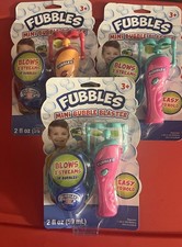 3-   Fubbles Mini Orange Bubble Blaster  Solution-Ages 3  Lot Of 3    Gift