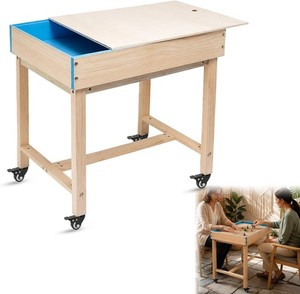 Wooden Sandtrays Table with Wheels Versatile Sand TrayTherapy Kit Includes Stand