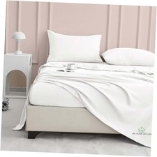 Luxury King Size Sheet Set 4-Piece-Set 100 Egyptian King 78 x 80 White Solid