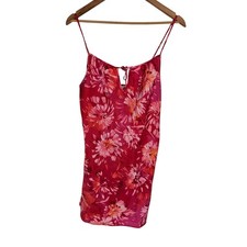 Secret Treasures Womens Sz M Satin Nightie Nightgown Pink Floral