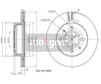 2 St. Bremsscheibe Maxgear 19-1302 Vorderachse FüR Hyundai