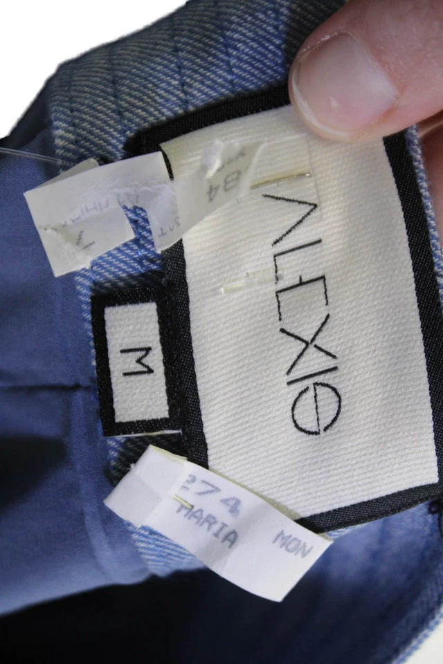 Pantalones Cortos Chinos Alexis Unisex Azul Cierre Botón Talla M Foto 4 de 4