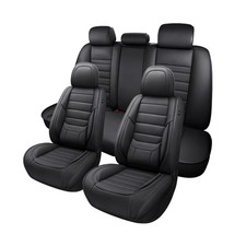 Black Car Seat Cover with Lumbar Support, Car Seat Protector Waterp... Fast Ship