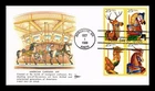 DR JIM STAMPS US COVER CAROUSEL ANIMALS FDC SETENANT GILL CRAFT CACHET