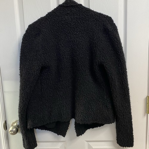 Cardigan Ann Taylor LOFT nero (S Petite) filato italiano lana aperto davanti-morbido - Foto 4 di 6