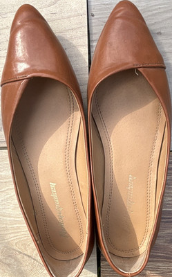 Funky Monkey Women's Brown Pointed Toe Flats Faux Leather Slip On M US 7