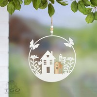 Gilde 2Er- Set Fensterdeko HäNger Rund Lovely Home Metall Weiß-61653