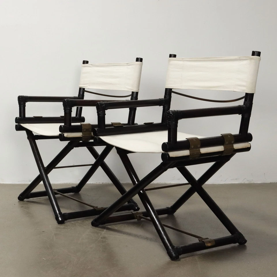 Sillas McGuire Diseño Lyda Levi Tela Bambú Años 80 Originales Foto 4 de 4