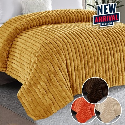 550 GSM Schwere Fleecedecke Schlafsofa Überwurf Gewichtsdecke Single Double Size