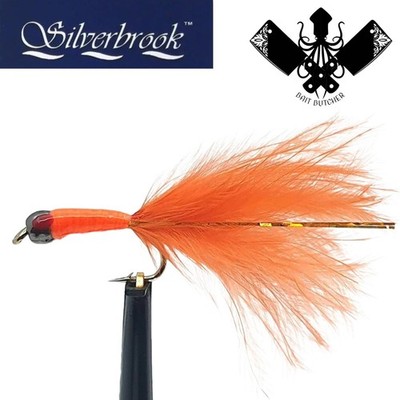 12 x Silverbrook Orange Depth Charger Weighted L Forellen Fliegenfischen