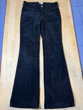Anthropologie Pilcro The Low-Rise Icon Flare Corduroy Pants Womens 28 Black