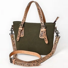 AD American Darling Hand Tooled Leather Crossbody | Canvas Western Shoulder Bag