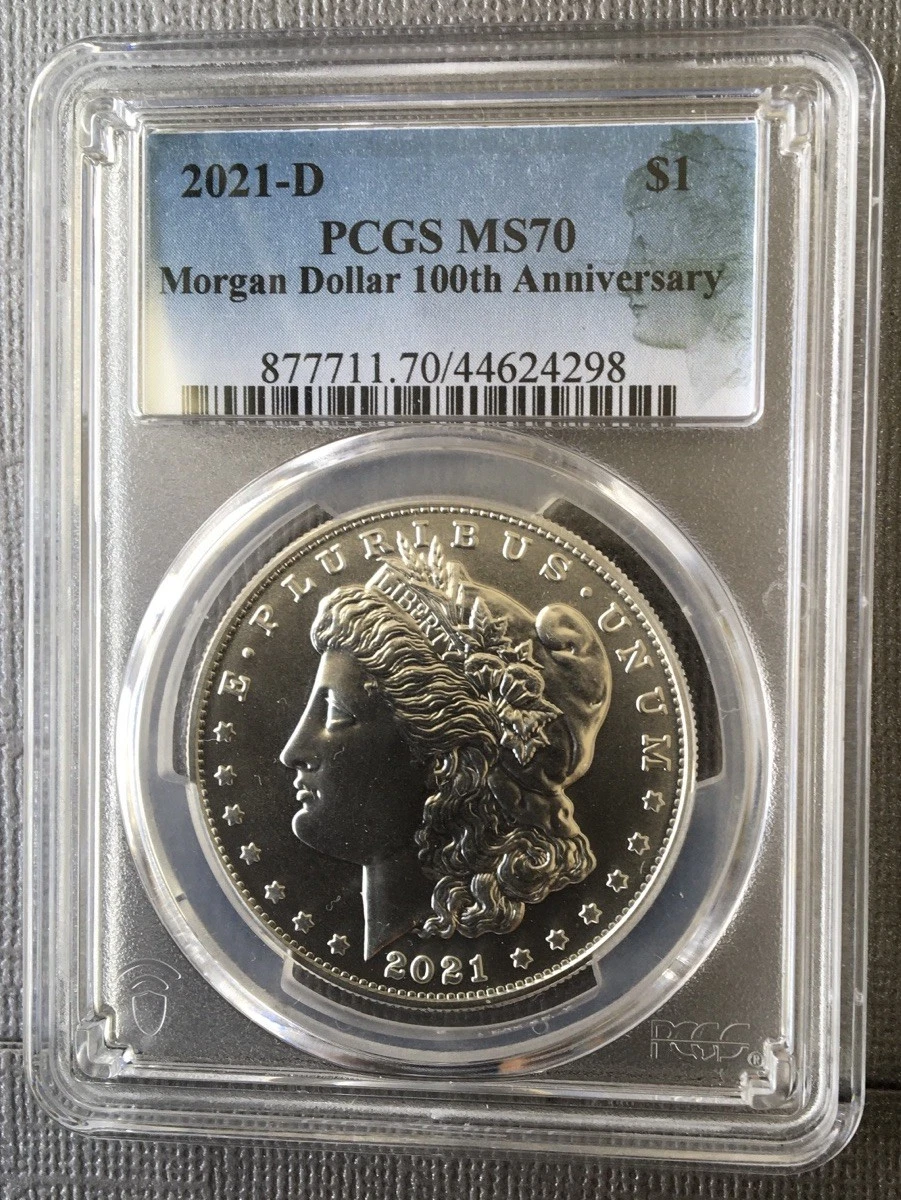 Uncirculated Silver MS 70 Graded Morgan US Dollars (1878-1921) for