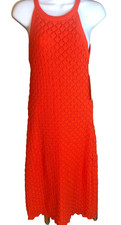NWT Eliza J Women's Orange Knit Tight Fitting Stretchy Lined Dress Size S