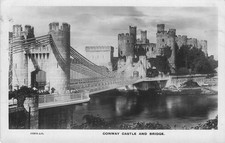 VINTAGE RPPC POSTCARD - Conwy Castle -  Real Photo -  Postmark 1921
