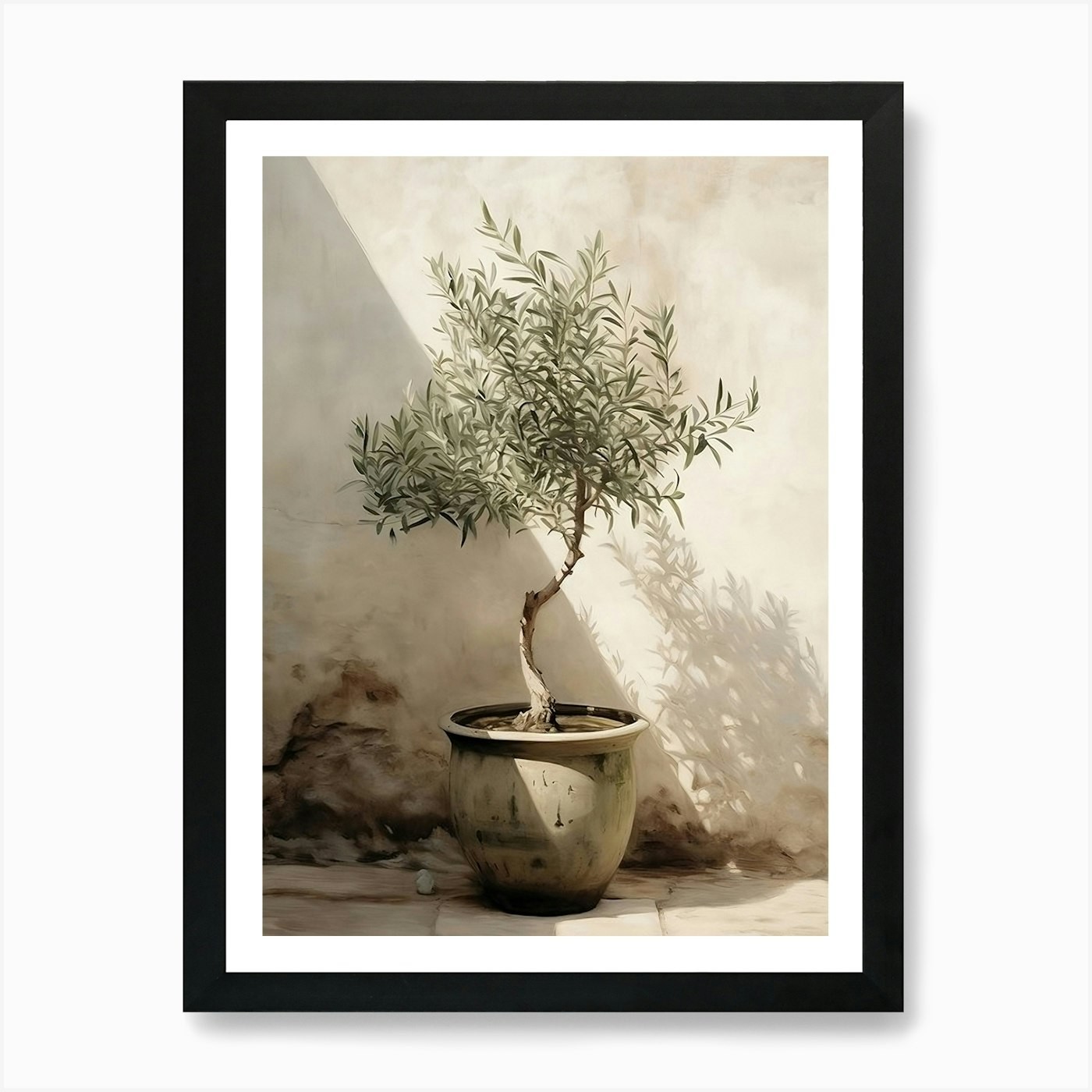 Olive Tree In Pot Framed Wall Art Canvas Print Picture Poster