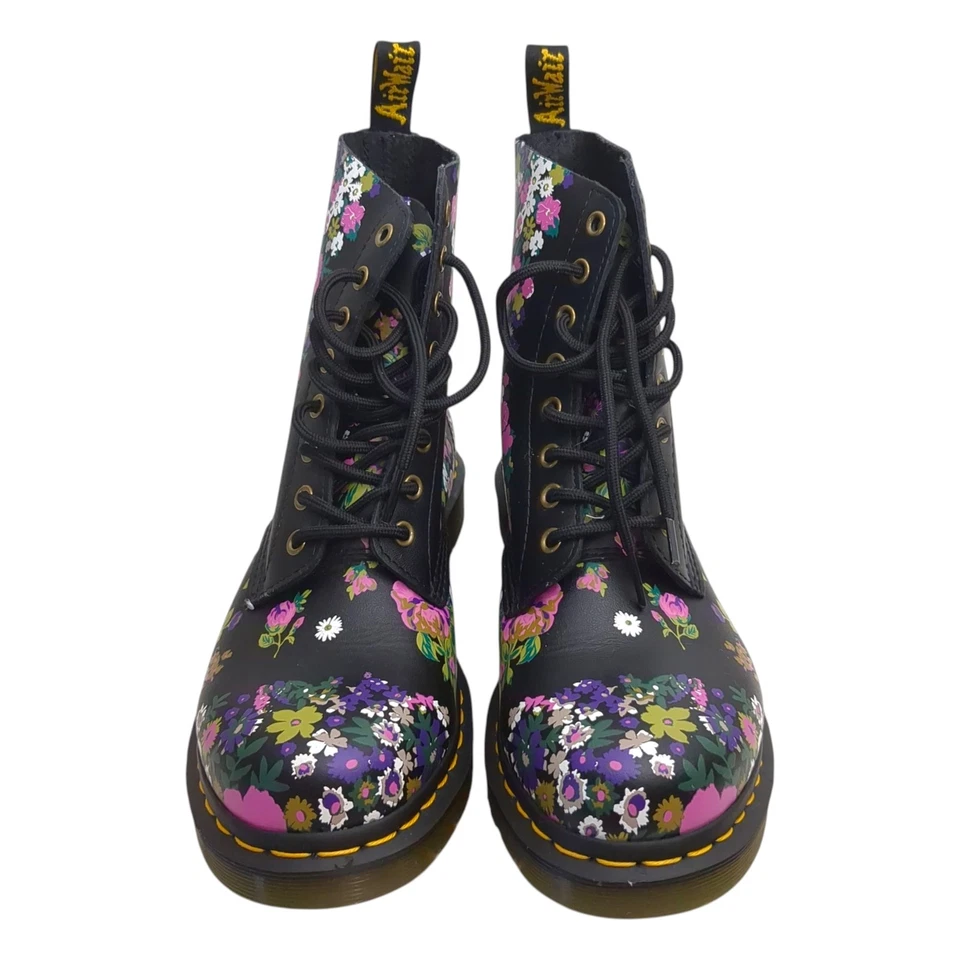 Doc Dr Martens Women’s 1460 Pascal Combat Boots Black Pink Floral Size 10 US - Image 2 of 4