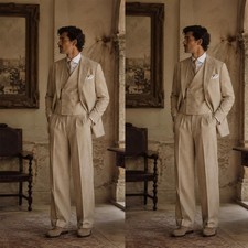 Men's Suits Slim Fit Three Pieces Outdoor Garden Wedding Groom Custom Tailored