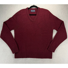 Vintage Robert Bruce Wool Sweater Size L Made In USA Red EUC