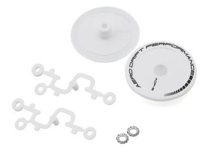 DS Racing Flat Aero Drift Wheel Covers (White) (2) [DSC-ADP-BW-BF]