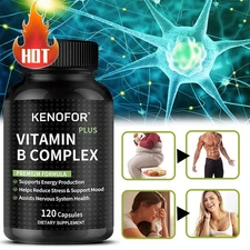 Vitamin B Complex B1 B2 B3 B5 B6 B12 Supports Energy Level Mood Health 120 Caps