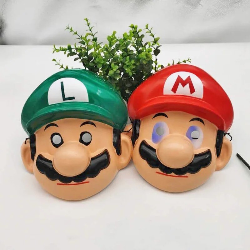 2 Máscaras Luigi Y Mario Cosplay Disfraz Carnaval Halloween Video Juegos