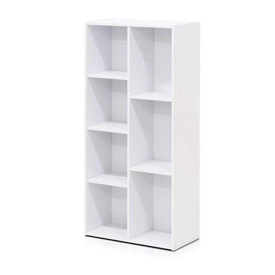 Bookcase Book Open-Shelves Storage Organizer for Home Office 7-Cube White - Image 4 of 4