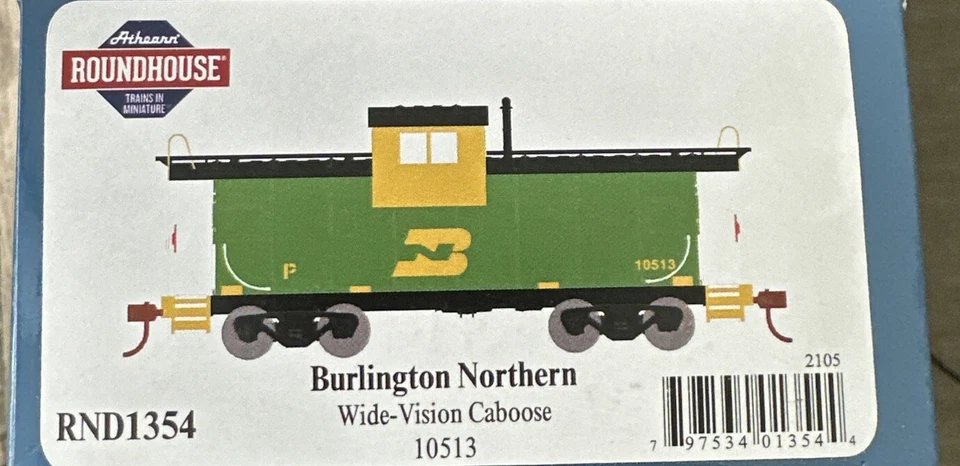 Athearn RND HO Scale RND1354 Wide Vision Caboose Burlington Northern  #10513 RTR - Image 2 of 4