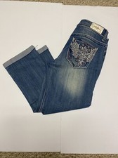 ZCO JEANS Size 9 Junior's Embellished BLING Capris FAST SHIPPING