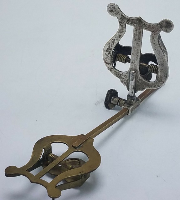 Vintage DUAL Sheet Music Clip Holder Instrument Marching Band Gold