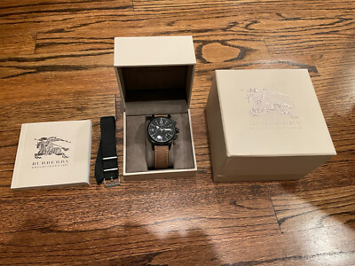Burberry Endurance Pilot Chronograph Black BU7809 Boxs/Manual +