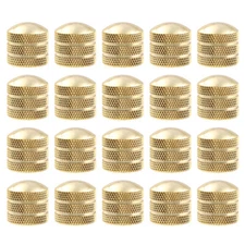 20pcs Metal Guitar Dome Volume Tone Control Knob 6mm Double Groove Gold