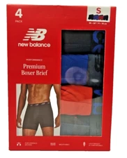 New Balance Men's 4 Pack Performance Premium Boxer Brief S 28-30" New